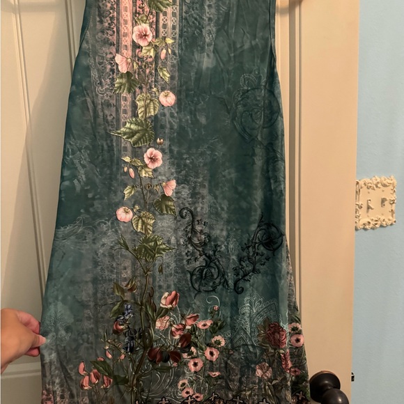 V-Neck Floral Printed Summer A-Line , women’s vintage, Causal loose Boho dress. - Picture 9 of 9